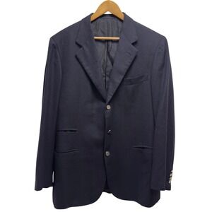 Brioni Men's 52R (US 42R) Palatino 3-Button Navy Blue Cashmere Blazer Jacket euc